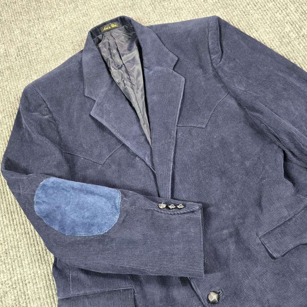 Sheplers Jacket‎ Mens 38 Blue Corduroy Western Blazer Elbow Patches